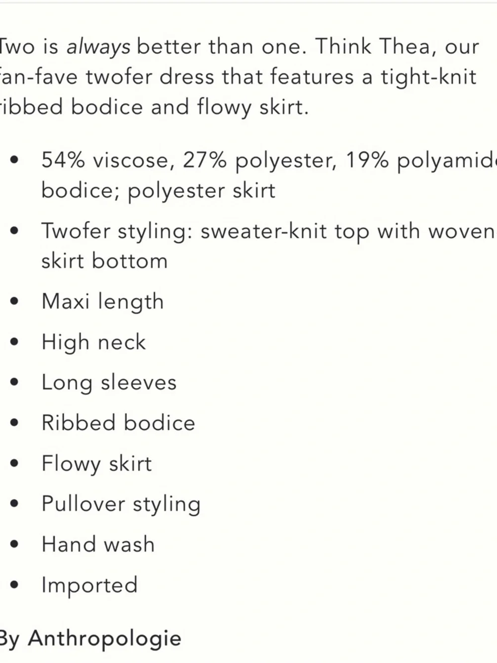 Anthropologie dress |  the thea long sleeve twofer maxi dress | - Picture 3 of 3